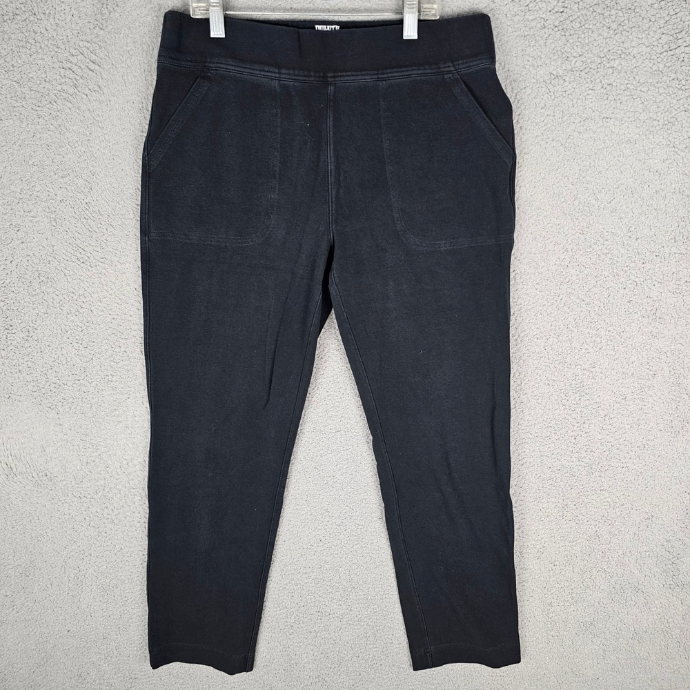 Duluth Trading Co Pants Womens L x 29 Black Noga Cotton Slim Leg Pull On 3237-70